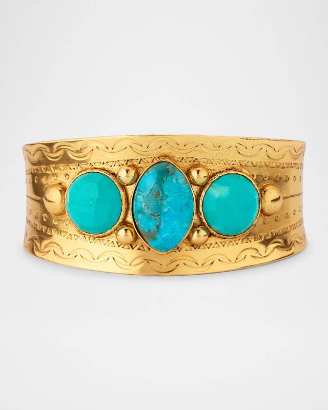 Turquoise Cabochon Cuff Bracelet